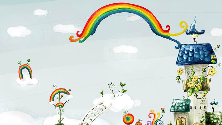 Colorful Rainbow Over The House